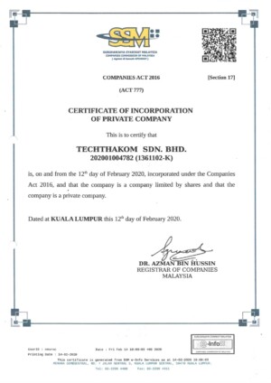 Techthakom Sdn Bhd SSM